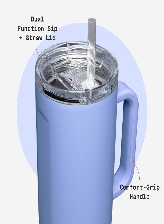 Corkcicle Cruiser Insulated Tumbler - Keeps Drinks Cold 20 Hours - Triple-Insulated Stainless Steel - Spill-Proof Lid - Summer Drinkware Gift - Keeps Drinks Ice Cold - 40 oz - Periwinkle - Image 5